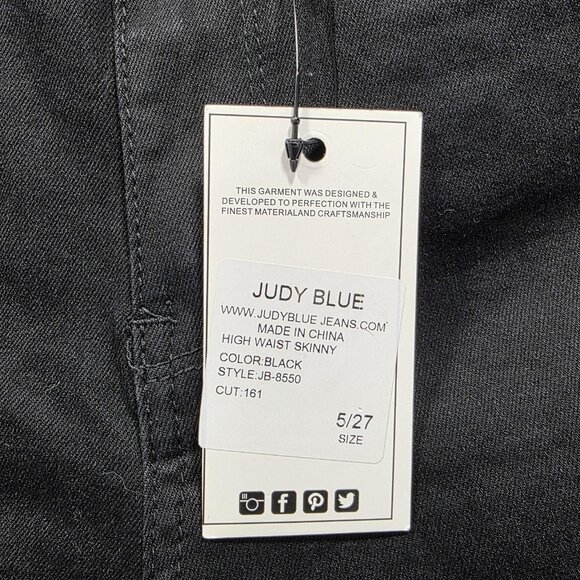 Judy Blue Jeans Womens 5/27 High Waist Skinny Distressed Leopard Patch JB-8550 - Picture 6 of 14